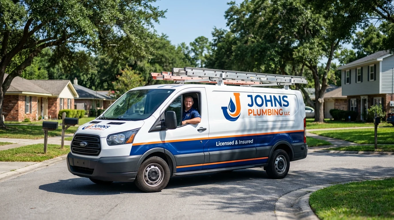 Johns Plumbing LLC service van in Leadwood, MO